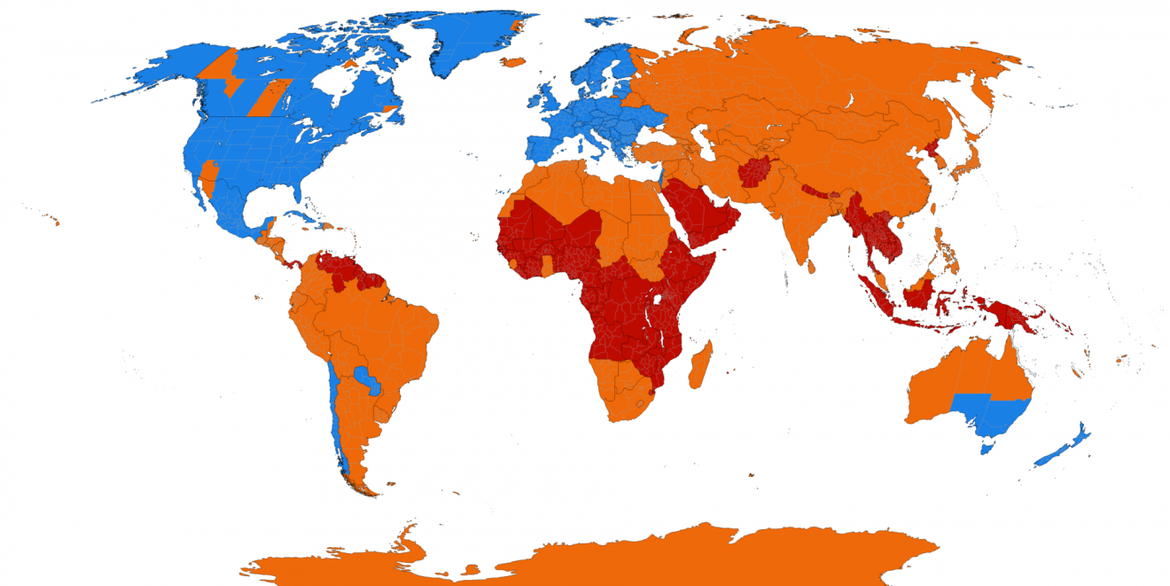 Csak a kék színnel jelölt országokban van érvényben a nyári időszámítás •  Fotó: Wikipédia