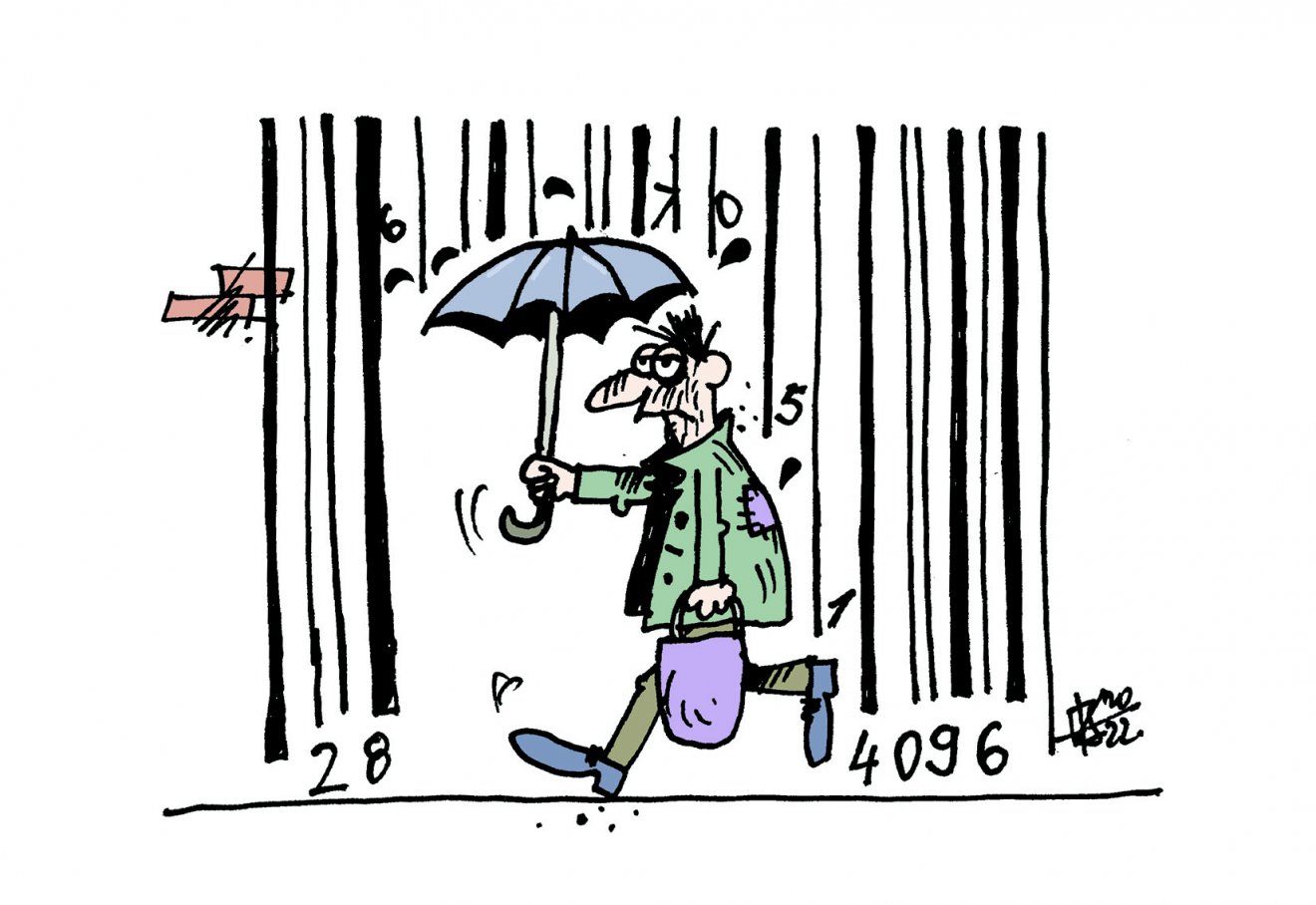 Rossz idő •  Fotó: Könczey Elemér karikatúrája