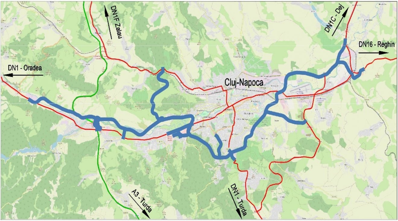 A 42 km-es kolozsvári körgyűrű több szakaszból, mintegy tíz év alatt készül el •  Fotó: Facebook/Emil Boc