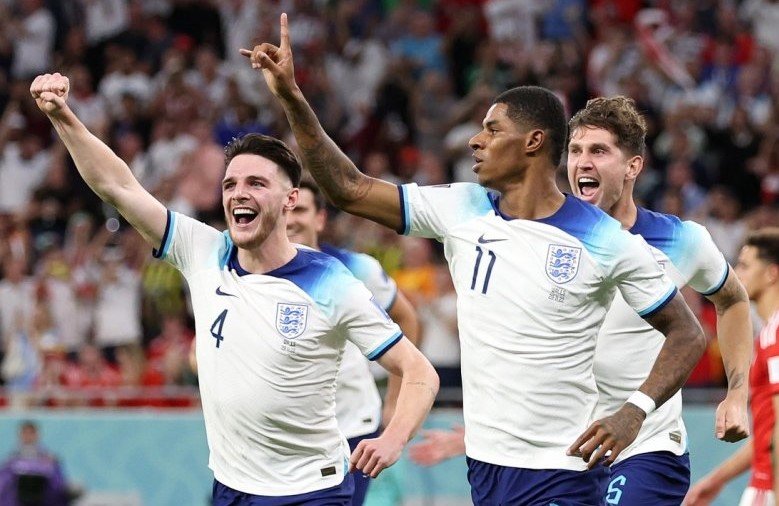 Marcus Rashford (11-es mez) duplázott az angoloknál • Fotó: Angol labdarúgó-válogatott