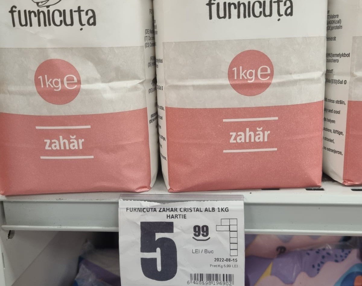 A hivatalos statisztikai adatok szerint egy év alatt a cukor 63,6 százalékkal drágult Romániában •  Fotó: Facebook/Asociatia Pro Consumatori