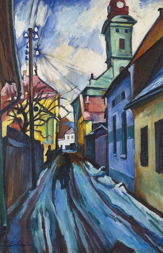 Nagybányai festő munkáját is kiállítják. Ziff er Sándor: Sikátor Nagybányán (1931) •  Fotó: EMŰK