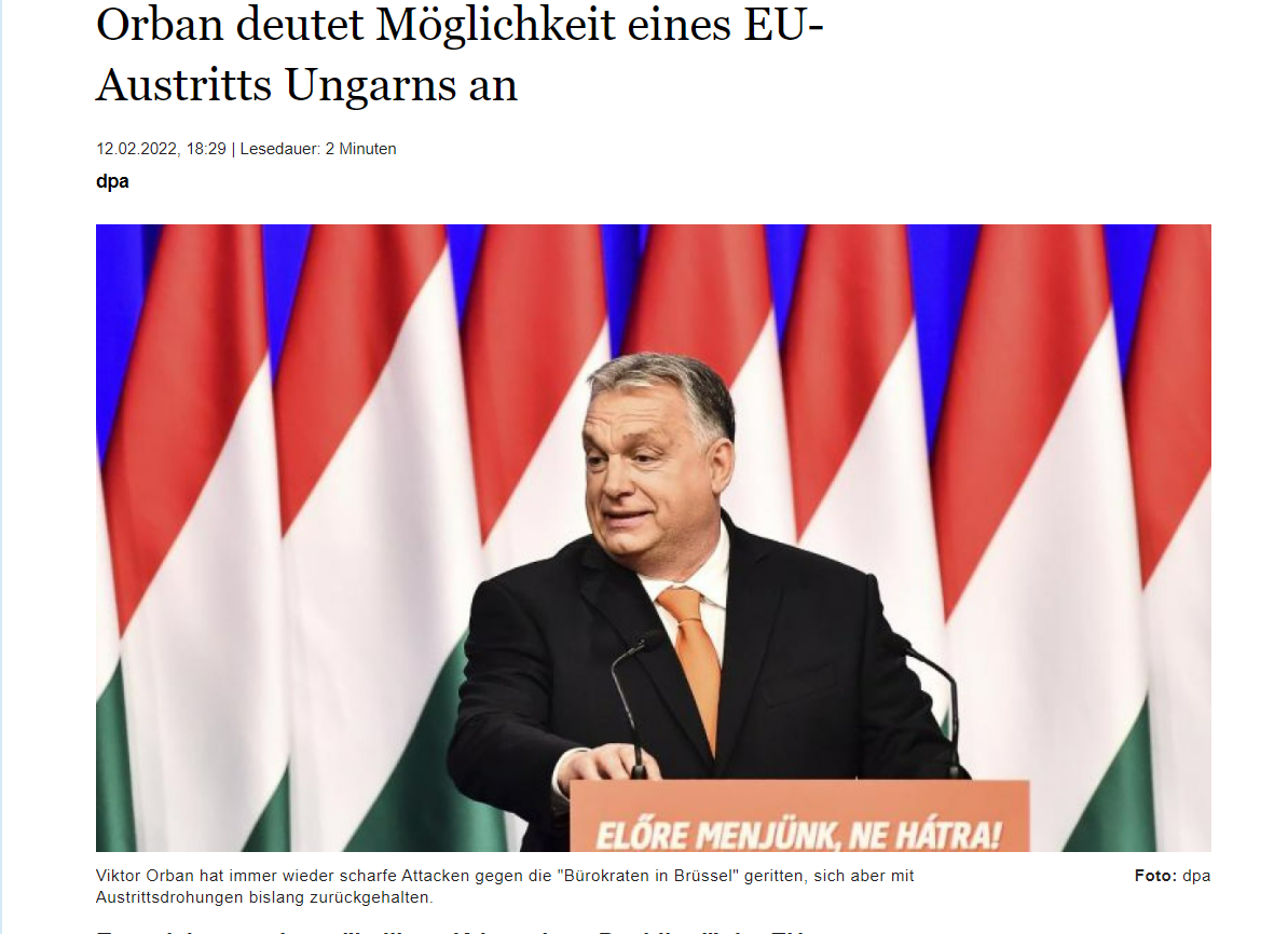 A német sajtó is a dpa alapján számolt be a miniszterelnöknek tulajdonított kijelentésről •  Fotó: Képernyőmentés