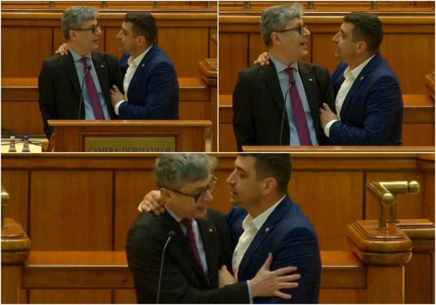 Virgil Popescu (balra) szerint végig az volt az érzése, hogy George Simion meg akarja ütni •  Fotó: Kollázs