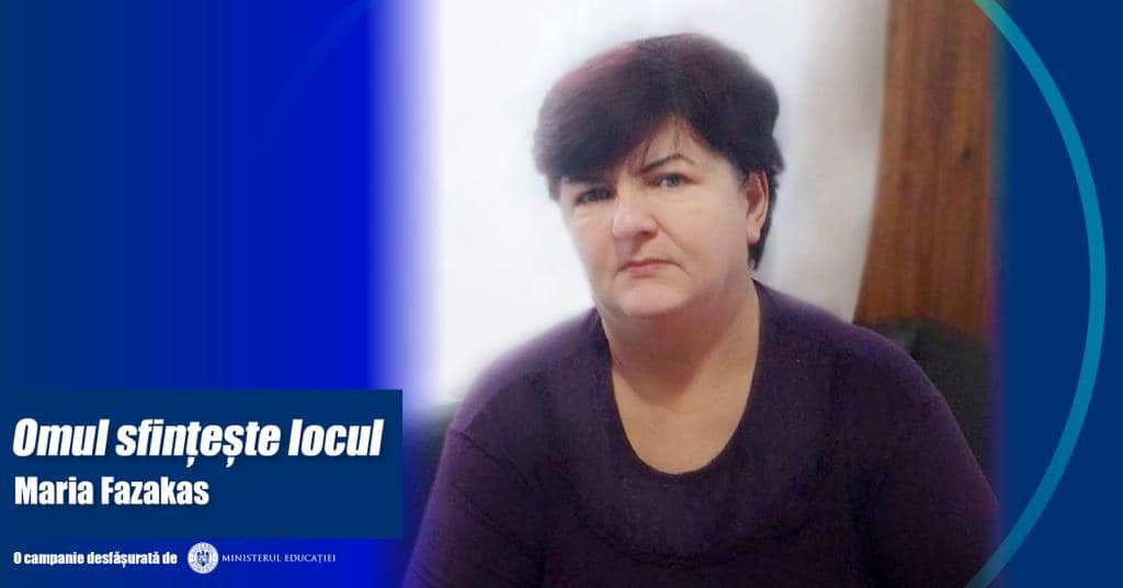 Méltatás. Fazakas Mária a tanügyminisztérium által közölt bejegyzés illusztrációján •  Fotó: Facebook/Ministerul Educației - România