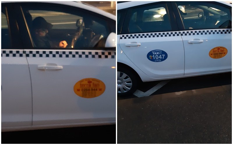 A durván elutasított utas által készített felvétel a magyarellenes taxisról és autójáról •  Fotó: Kerekes Margit