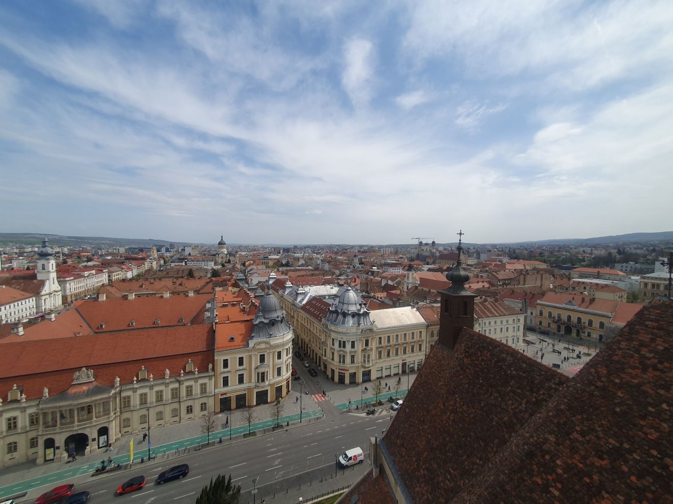 A Bánffy-palota és a Szentegyház utca is szépen látszik a templom tornyából •  Fotó: Bőjte Csongor