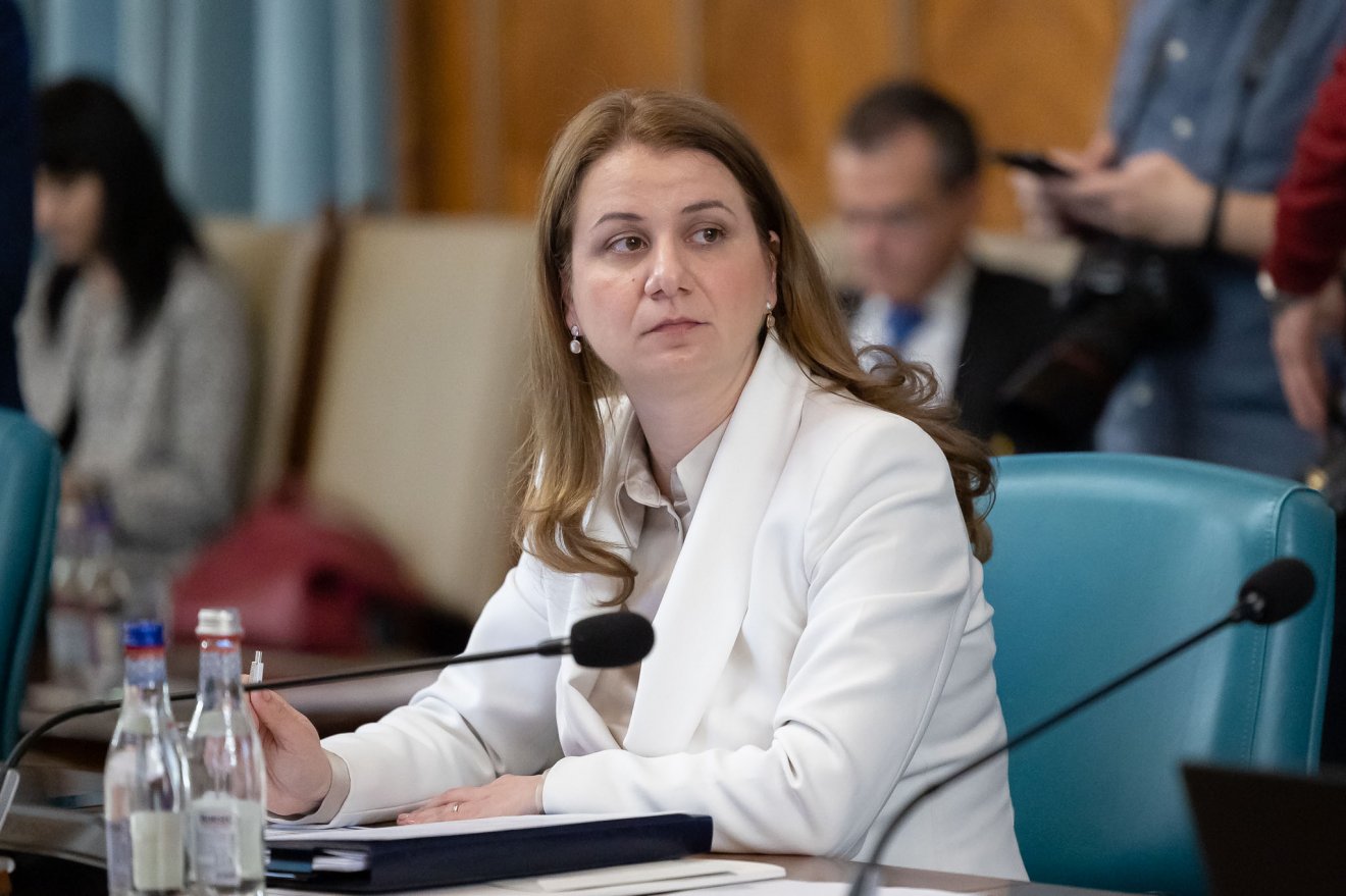 Ligia Deca oktatási miniszter a tanügyi törvény szakbizottsági vitáján •  Fotó: Gov.ro