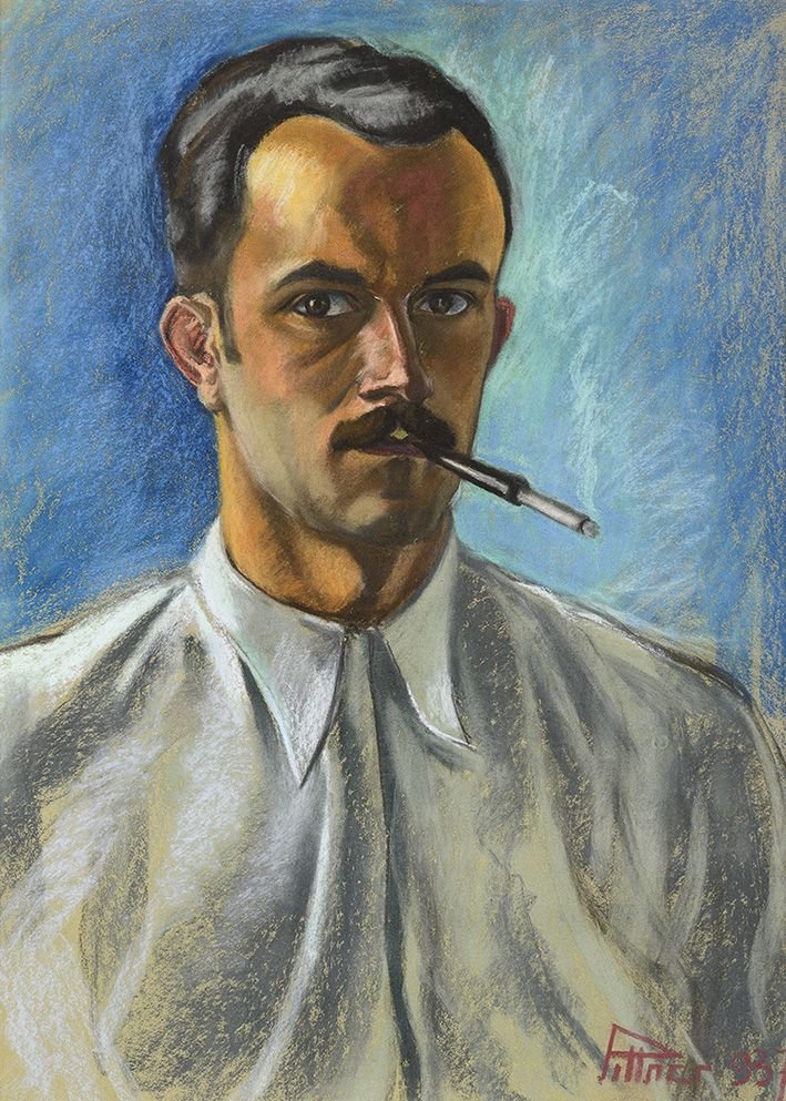 Önarckép szivarral, 1937. •  Fotó: Erdélyi Művészeti Központ