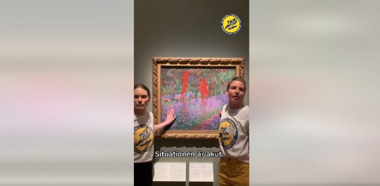 Újabb festékes akció: klímaaktivisták öntöttek le egy Monet-képet Stockholmban