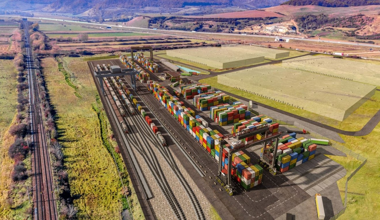 A Nagyenyed mellett épülő intermodális terminál látványterve •  Fotó: DP World