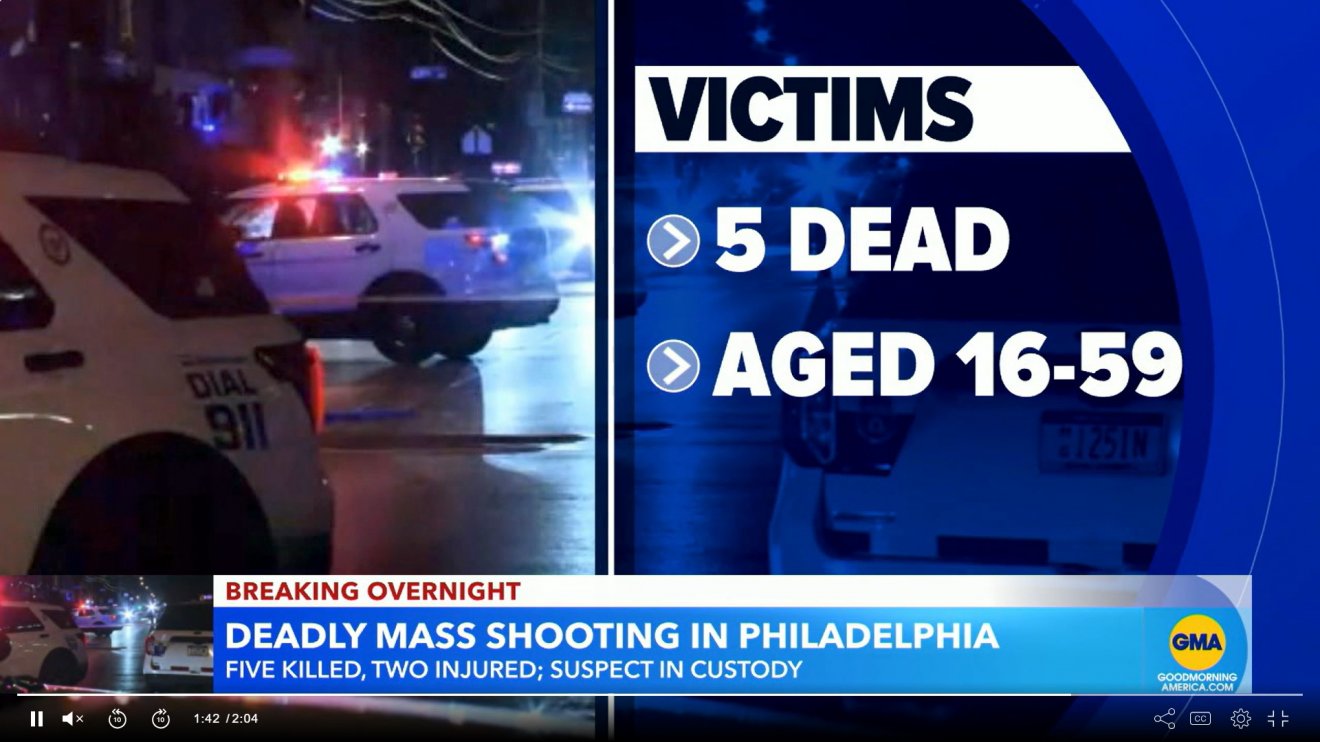 Philadelphiában öt embert megölt és két gyereket megsebesített egy fegyveres támadó •  Fotó: Videófelvétel