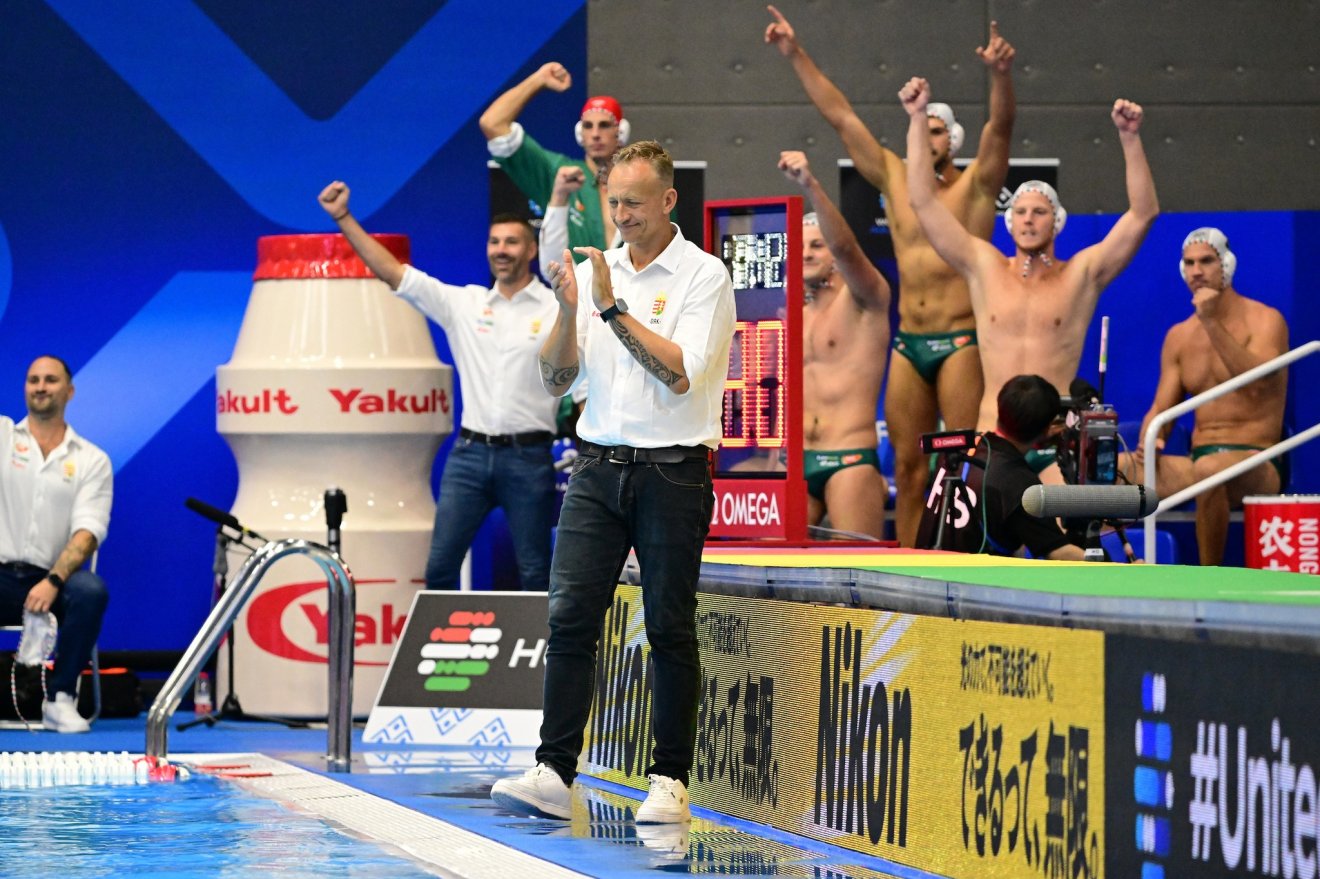 Tetszett a kapitánynak, ahogyan tanítványai teljesítettek Fukuokában •  Fotó: Waterpolo.hu