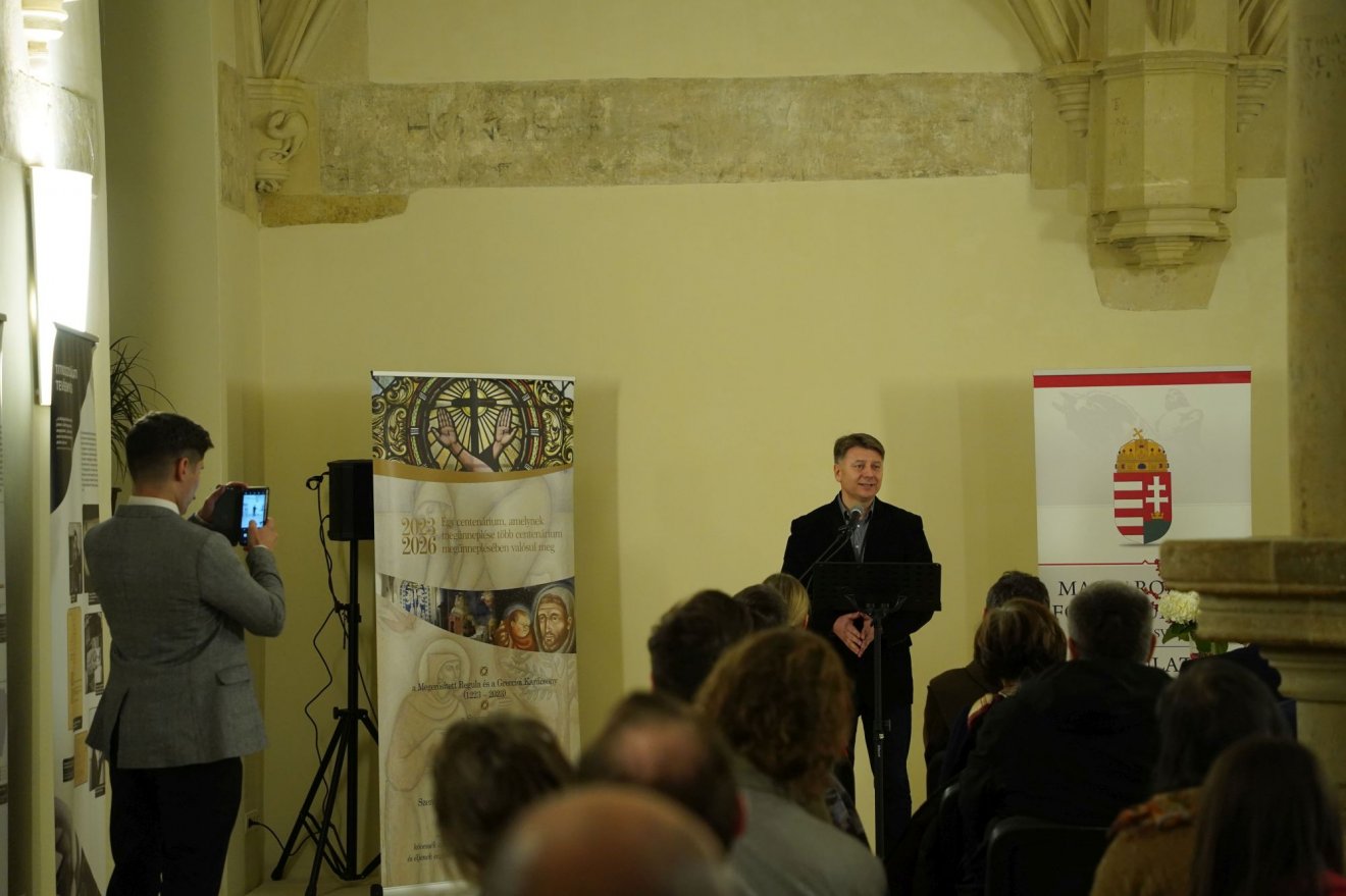 A program erdélyi részének koordinátora, Nagy Mihály Zoltán történész, főlevéltáros a rendezvényen •  Fotó: Pantea Tibor OFM