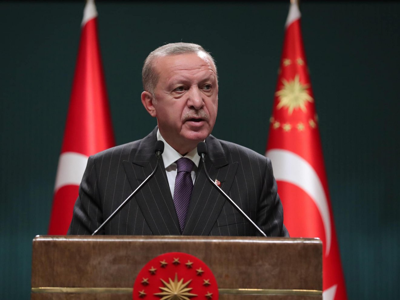 Erdogan rámutatott arra is, hogy szakértők szerint a mostani földrengés példátlan a világon •  Fotó: Török elnöki hivatal