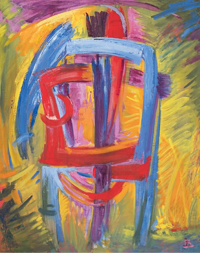 Boros Lajos: 33TR • Profán legenda – olaj, vászon, 100 x 79,5 cm (Gazda József gyűjteménye) •  Fotó: Erdélyi Művészeti Központ