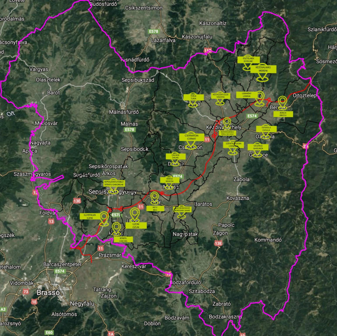 Az A13-as háromszéki nyomvonala •  Fotó: Kovászna Megyei Tanács