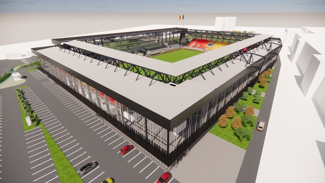 Az új városi stadion látványterve •  Fotó: Facebook/Dominic Fritz