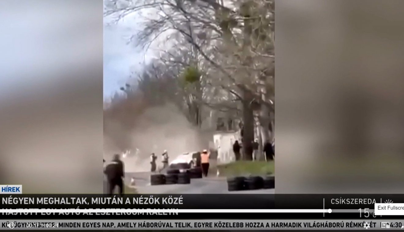 A balesetről videófelvétel is készült •  Fotó: Videófelvétel/Hirado.hu