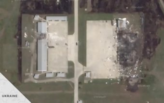 Sikeres akció: közzétették az ukránok a megsemmisített orosz drónraktárról készült műholdfelvételeket