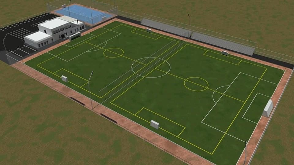 A futballpálya látványterve •  Fotó: Facebook/GyerőJózsef