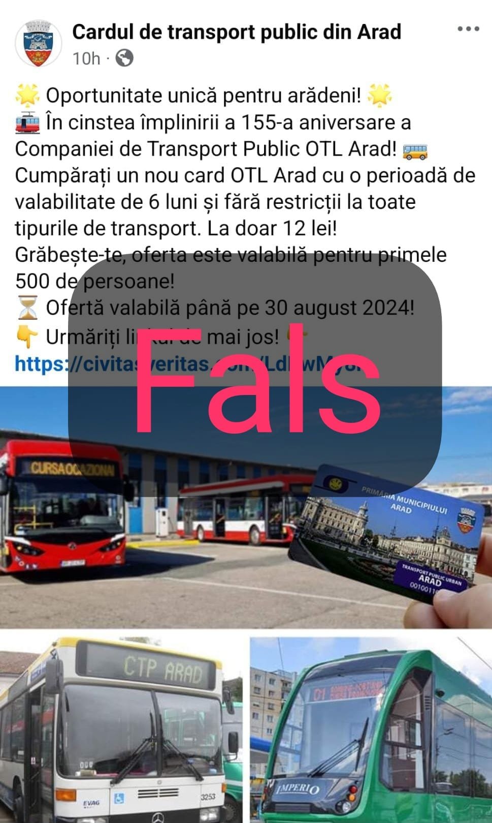 Vigyázat, csalók! •  Fotó: Aradi Polgármesteri Hivatal