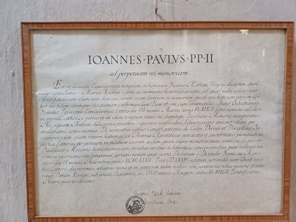 II. János Pál Pápa 1992-ben kisbazilika címet adományozott a kegytemplomnak •  Fotó: Pataky Lehel Zsolt