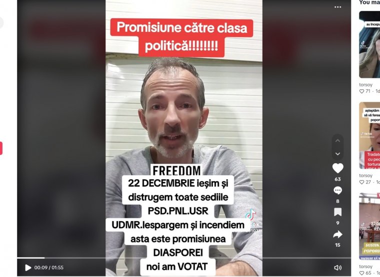 „Felgyújtjuk a PSD, a PNL, az USR és az RMDSZ székházait”: tüntetésekre szólítanak a TikTokon