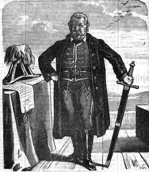 Franz Bott, a tábornokok hóhérja •  Fotó: Illusztráció a Wiener G’schichten című bécsi lap 1865. május 21-