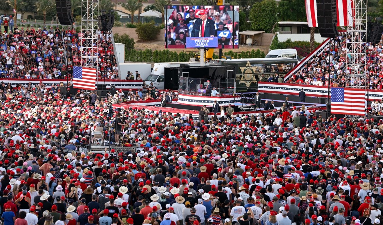 Donald Trump a kaliforniai Coachella Valley településen tartott szombaton választási gyűlést •  Fotó: Facebook/Donald J. Trump