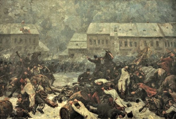 Utcai harc Aradon. Miklóssy Gábor festménye az Ereklyemúzeumban •  Fotó: Pataky Lehel Zsolt