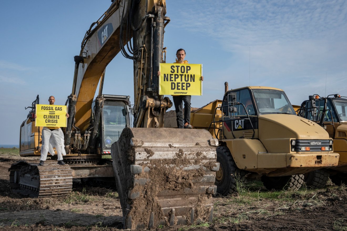 A Greenpeace Románia a fekete-tengeri gázkitermelési terv azonnali leállítására szólította fel az illetékes hatóságokat •  Fotó: Facebook/Greenpeace Romania