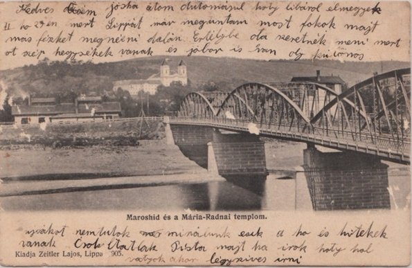 A vashíd és a radnai templom egy korabeli magyar keltezésű képeslapon •  Fotó: Lippai Polgármesteri Hivatal