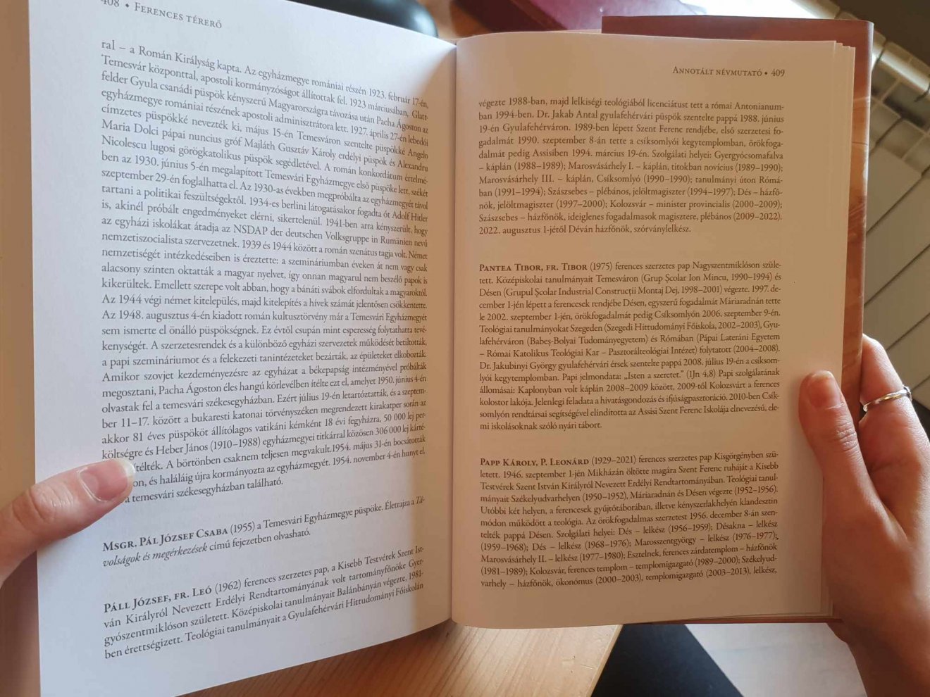 A kötetben annotált névmutató is található mindazoknak a rövid életrajzával, akikről szó esik a kiadványban •  Fotó: Kiss Judit