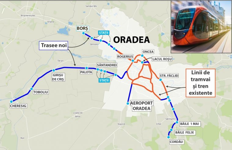 Megállapodott a Bihar megyei önkormányzat a vasúttársasággal a nagyváradi vasútvillamos megépítéséről, módosultak a tervek