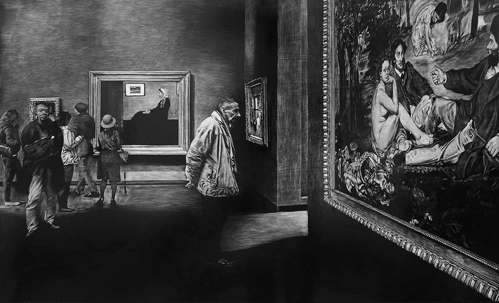 Szabó András:  Keretezve - 2024, 70 × 115 cm (magántulajdon) •  Fotó: Erdélyi Művészeti Központ