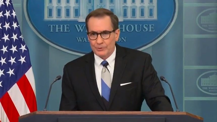 Beismerés. John Kirby, a washingtoni Nemzetbiztonsági Tanács szóvivője szerint messze még a fegyvernyugvás a Közel-Keleten •  Fotó: Videófelvétel