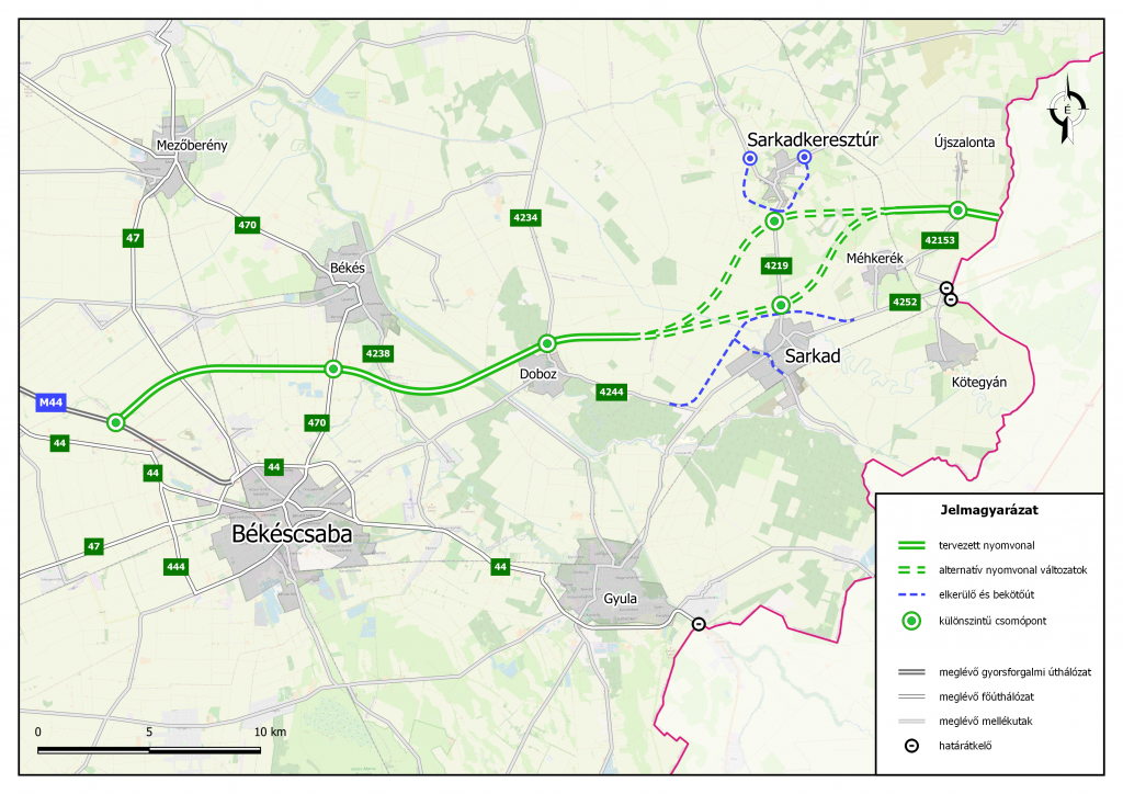 M44 gyorsforgalmi térkép