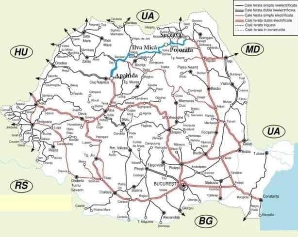 Kék csíkkal az Erdélyt Moldvával összekötő, korszerűsítés előtt álló vasútvonal