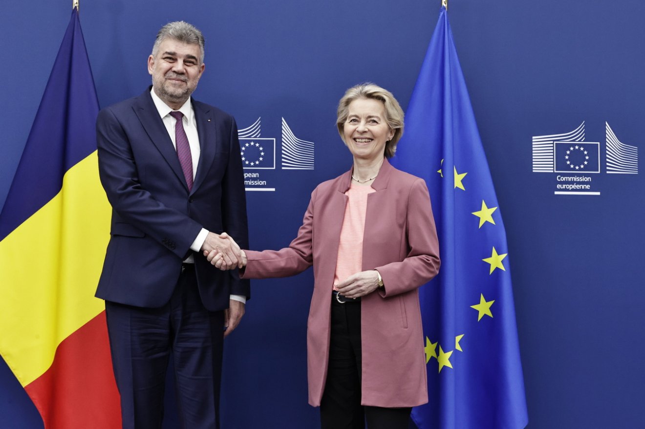 Marcel Ciolacu és Ursula von der Leyen Brüsszelben