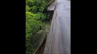 Beszakadt egy híd Nagybánya bejáratánál (videóval)