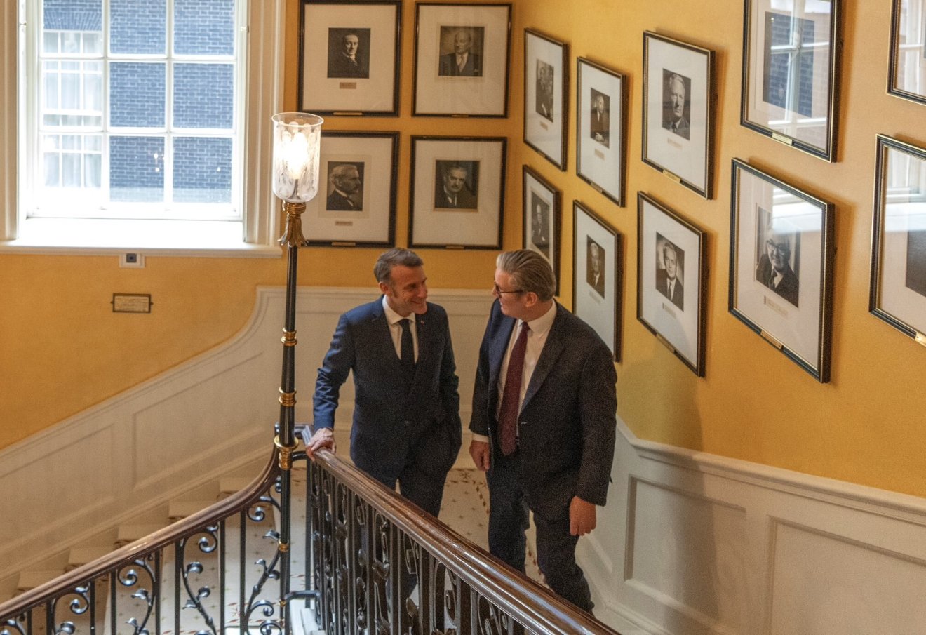 Nukleáris elrettentés. Emmanuel Macron és Keir Starmer a Downing Street-i miniszterelnöki hivatalban •  Fotó: X/Emmanuel Macron