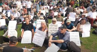 A betiltott Palestine Action palesztinpárti szervezet mellett tüntettek Londonban, számos tüntetőt őrizetbe vettek