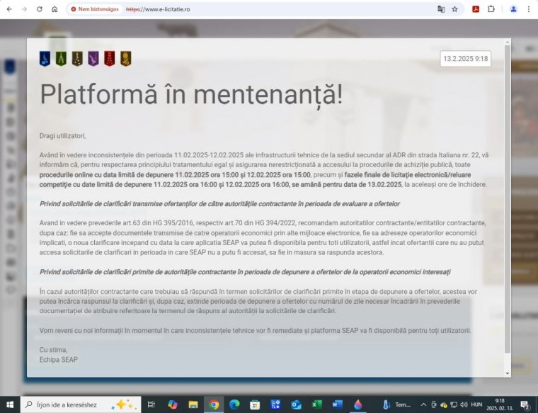 „Lefagytak” a digitalizációs hatóság honlapjai