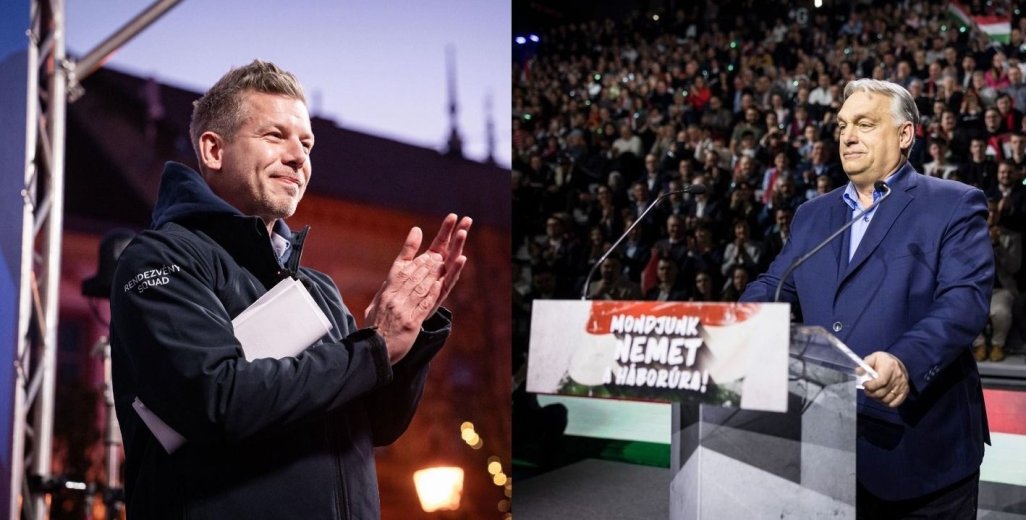 Orbán Viktor és Magyar Péter egyaránt győzelmi beszédet tartott a kampányfinisben