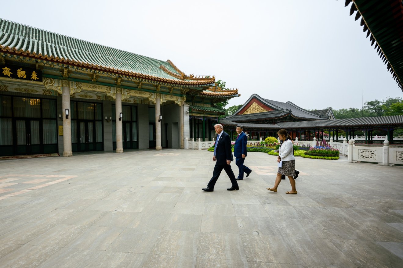 Hszi Csin-ping kínai és Donald Trump amerikai elnök Pekingben