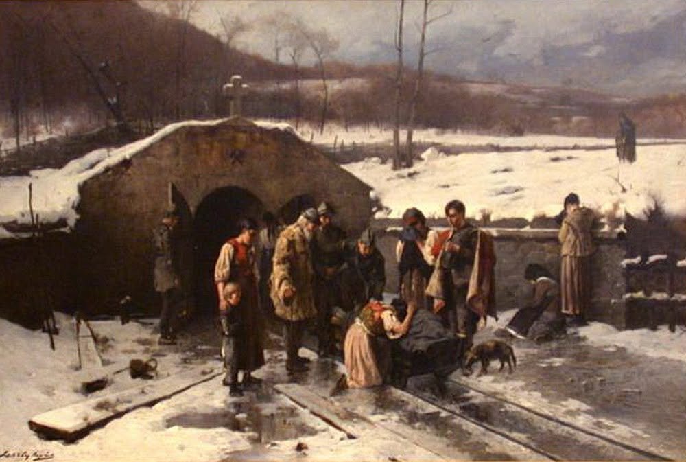 Feszty Árpád: Bányaszerencsétlenség c. festménye (1885) ma a Soproni Bányászati Múzeumban látható &bullet;  Fotó: Facebook/Dávid Lajos