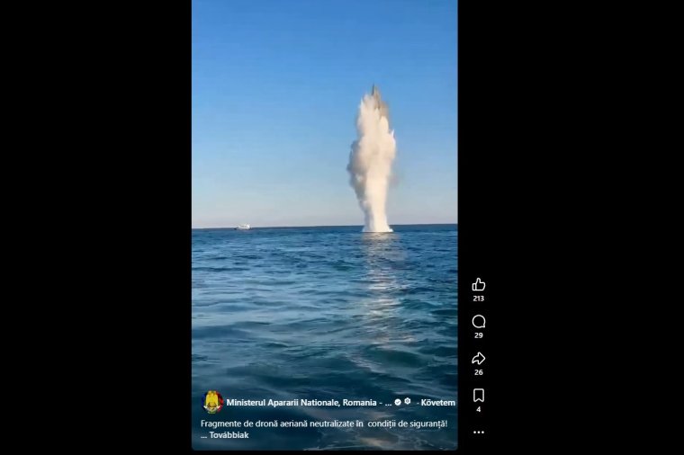 Robbanóanyagot tartalmazó dróndarabot ártalmatlanítottak a Sulina-ág közelében