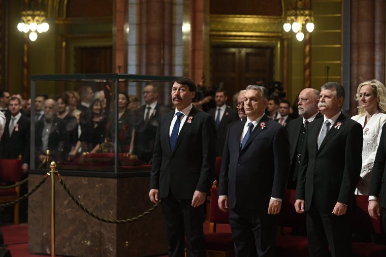 Kossuth-díjat vett át Ferenczes István költő és Selmeczi György zeneszerző Áder János államfőtől