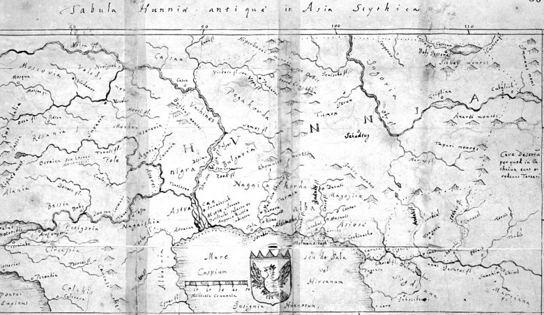 Lakatos István Tabula Hunnia’ Antiqua’ c. térképe 
